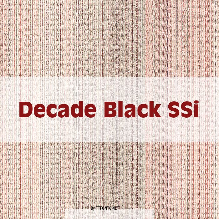 Decade Black SSi example